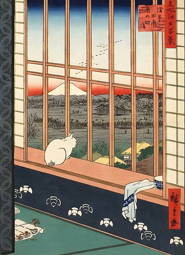 Asakusa-Reisfelder und Torinomachi-Fest 1857
