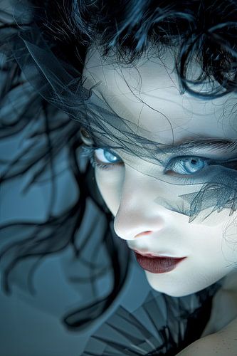 portret vrouw in zwart