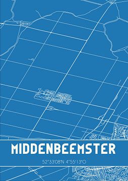Blaupause | Karte | Middenbeemster (Noord-Holland) von Rezona