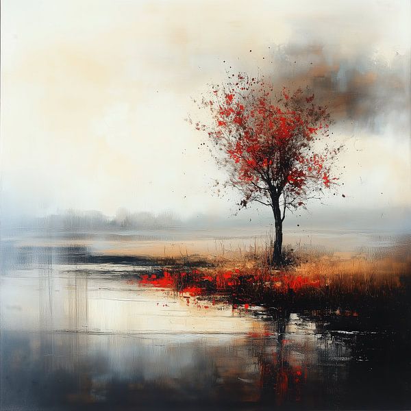 Abstracte boom rode accenten van TheXclusive Art