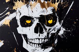 Crâne aux yeux dorés - Art abstrait sur Poster Art Shop