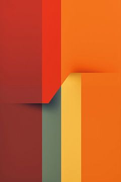 Minimalistisch abstract streep posterontwerp in warme retro kleuren van Frank Daske | Foto & Design