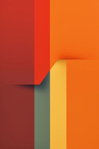 Design minimaliste de poster abstrait à rayures aux couleurs rétro et chaudes