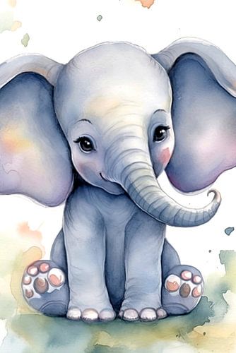 Watercolour of an elephant