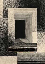 Geometrischer Durchgang in Schwarz-Weiß von Niklas Maximilian