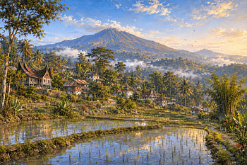 Village traditionnel de Pariangan, Sumatra occidental, Indonésie – Paysage culturel d'inspiration culturelle