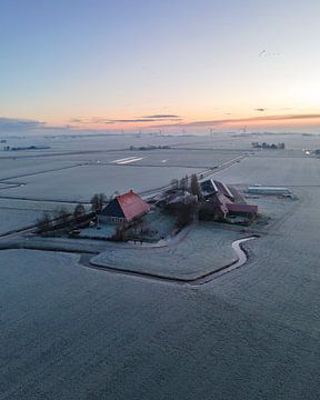 Winter morning above the Frisian landscape by Ewold Kooistra