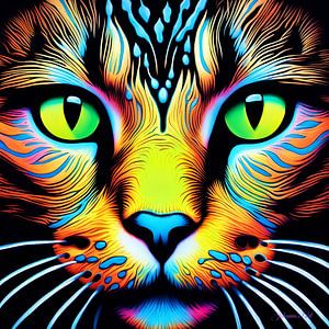 Néon/lumière noire Art of Cat 5 sur Johanna's Art