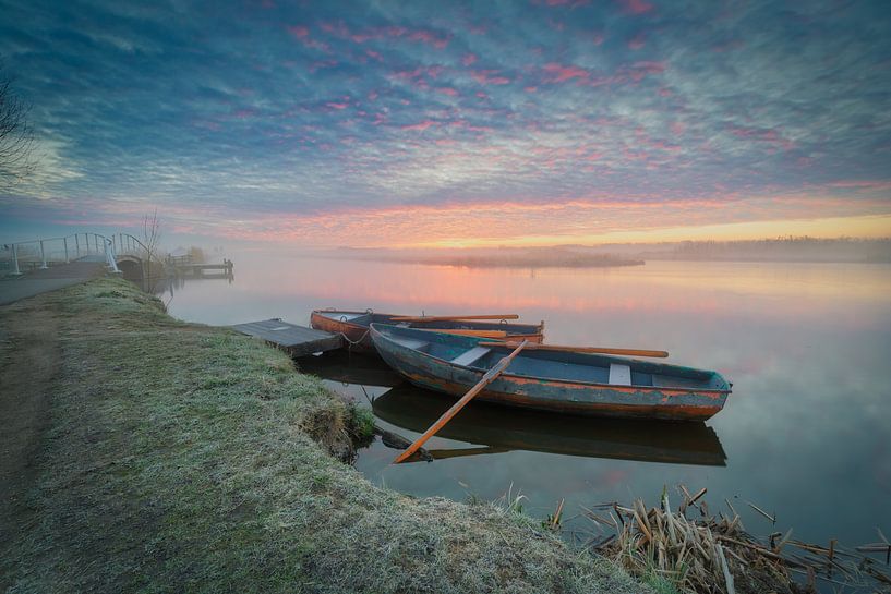 Zonsopkomst en Hollands Polderlandschap van Original Mostert Photography