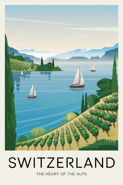 Switzerland Vintage Travel Poster von Poster Art Shop