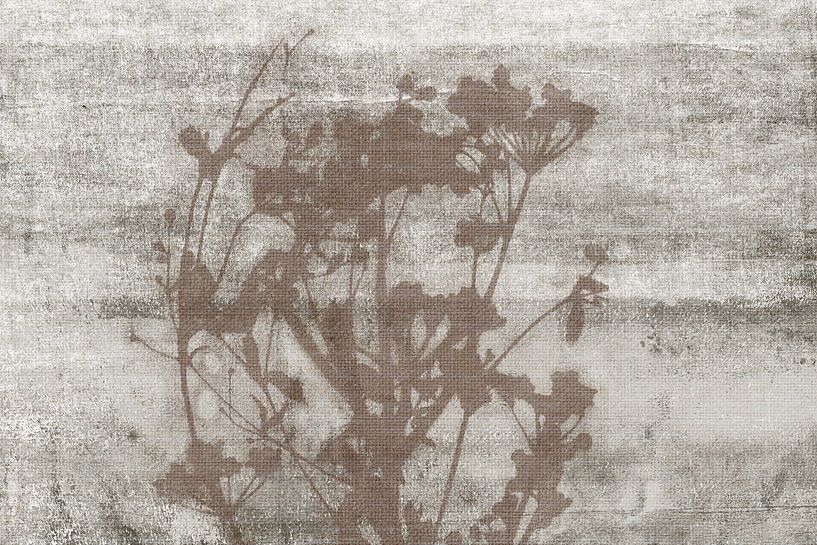 Wabi-Sabi Botanical on Linen Texture by Dina Dankers