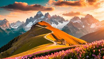 Landschaft mit Blumen von Mustafa Kurnaz