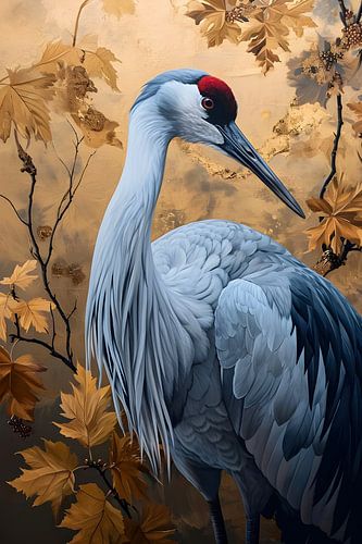 Kranich unter dem Gold