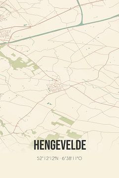 Vintage map of Hengevelde (Overijssel) by Rezona