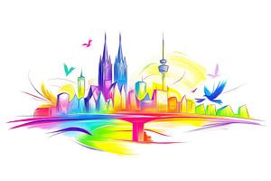 Abstrakte Köln Skyline