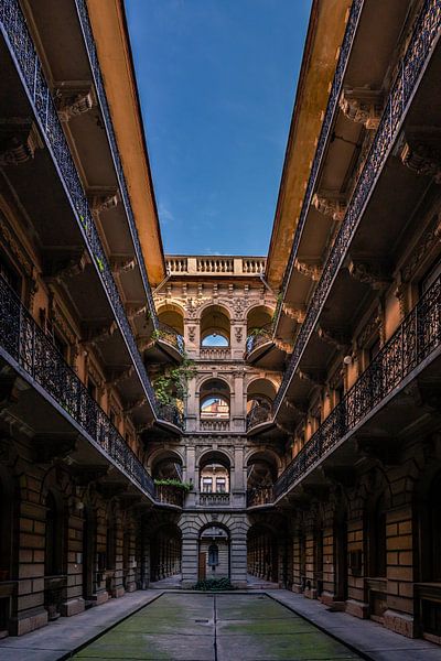 View into a typical courtyard of Budapest Hungary by Fotos by Jan Wehnert