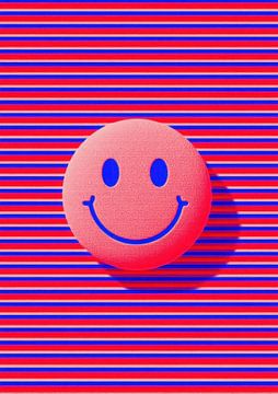 Rode smiley op gestreepte achtergrond van Niklas Maximilian