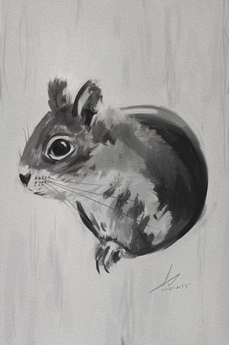 Squirrel comes out of its tree hole