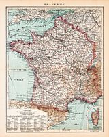 Vintage-Karte Frankreich