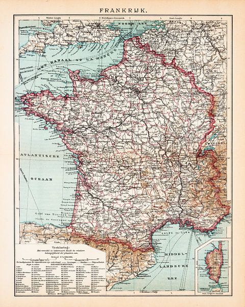 Vintage-Karte Frankreich von Studio Wunderkammer