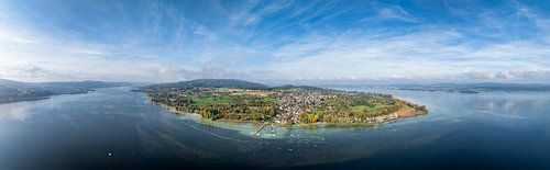 Panoramisch uitzicht op het schiereiland Höri