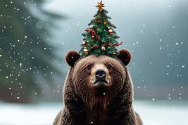 Kerstbeer van Poster Art Shop