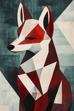 Geometrische vos in abstract kunst van Imperial Art House