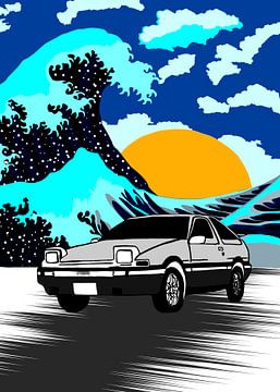 initial D trueno anime autos von Shieru Art