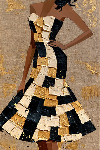Geometrische Glamour - Modern Mozaïek Fashion Portret