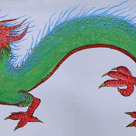 Een groene Chinese draak van Wieland Teixeira