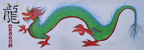 Een groene Chinese draak