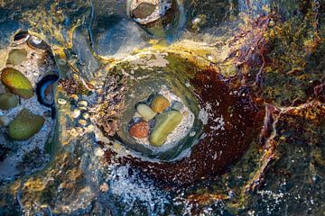 Kunst van stenen in de vloedlijn van Hans van der Steen