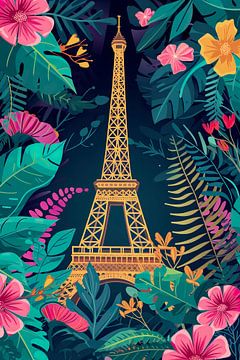 Botanical Paris Eiffel Tower by Whale & Sons
