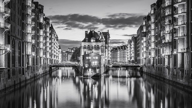 The Speicherstadt, Hamburg, in black and white by Henk Meijer Photography