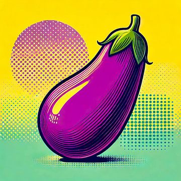Pop-art Aubergine van Niek Traas