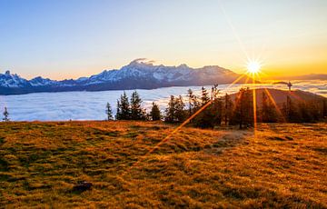 Sunrise on the Dachstein mountains by Christa Kramer