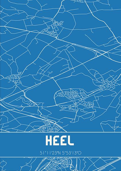 Blueprint | Map | Heel (Limburg) by Prints of Place