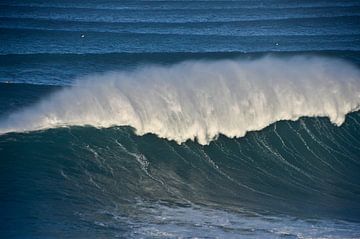 Big wave Nazaré Portugal by Marieke van der Hoek-Vijfvinkel