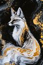 Abstract fox with gold accents by Imperial Art House thumbnail