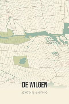 Vintage landkaart van De Wilgen (Fryslan) van Rezona