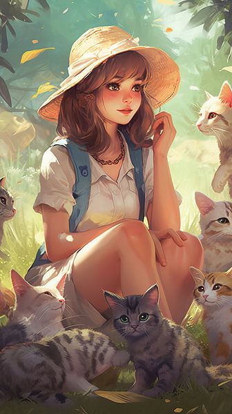 Malen von Sonnenschein und Katzen von Blickfänger Gemälde