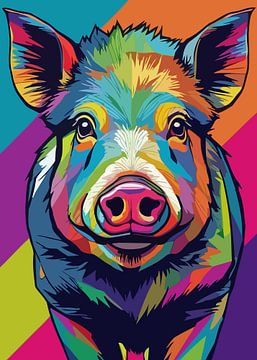 Pop-art Wilde Zwijnen van MIROKKU