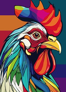 Gallische Haan Pop Art van MIROKKU