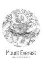 Mount Everest | Topographic Map (Minimal) by ViaMapia thumbnail