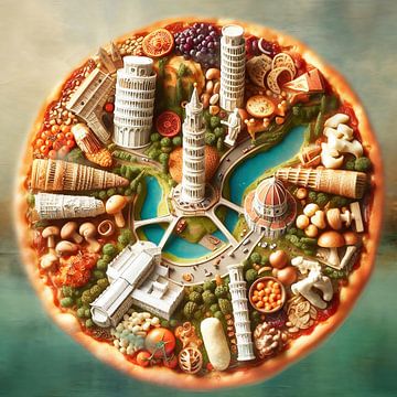 Culturele pizza Italie van Digital Art Nederland