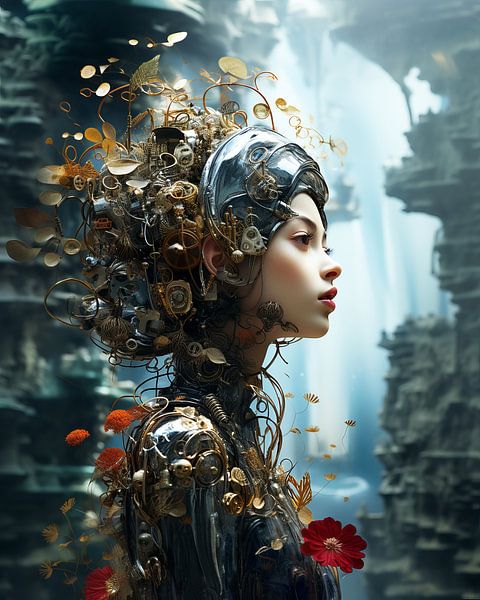 Surrealist portrait &quot;Outta space&quot; by Carla Van Iersel