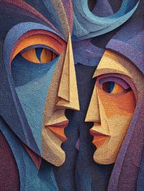 Couple amoureux (représentation abstraite)