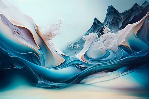 Abstract work with colourful organic shapes