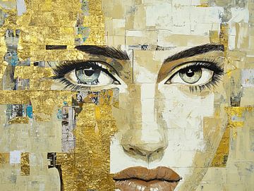 Gold Gaze van Blikvanger Schilderijen
