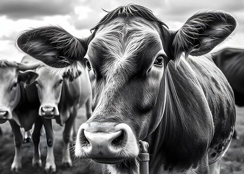 TW living - black white photo - cow 3